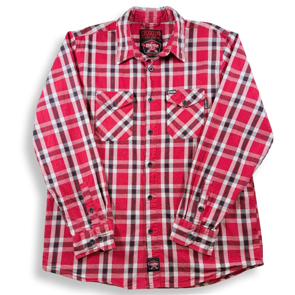 Dixxon Flannel‎ Co Furnace FR Red Plaid Flame Resistant Shirt Mens XL CAT 2 NFPA